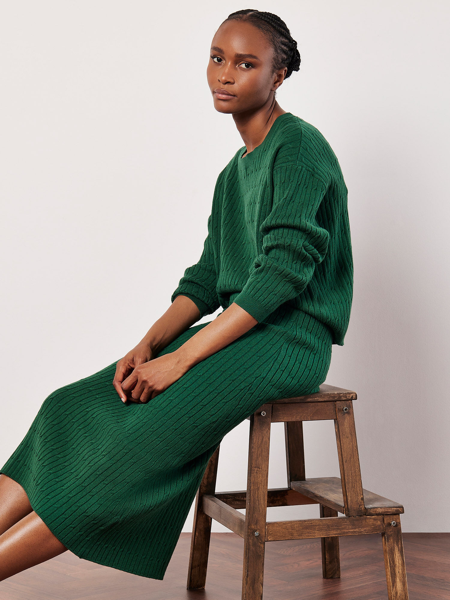 Co ord cable knit midi skirt shop