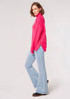 Side Zip Roll Neck Jumper, Fuchsia, large