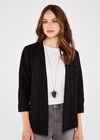 Knitted Boucle Blazer, Black, large
