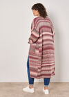 Curve Ombre Chunky Knit Cardigan, Burgundy, large