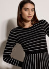 Multi Stripe Knitted Midi Dress, Black, large