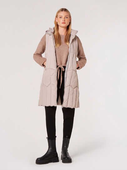 Hooded Longline Puffer Gilet