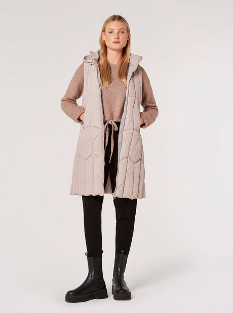Hooded Longline Puffer Gilet