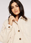 Curve Teddy Borg Shacket, Cream, large
