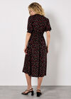 Ditsy Floral Smocked Midi Dress, Orange, large
