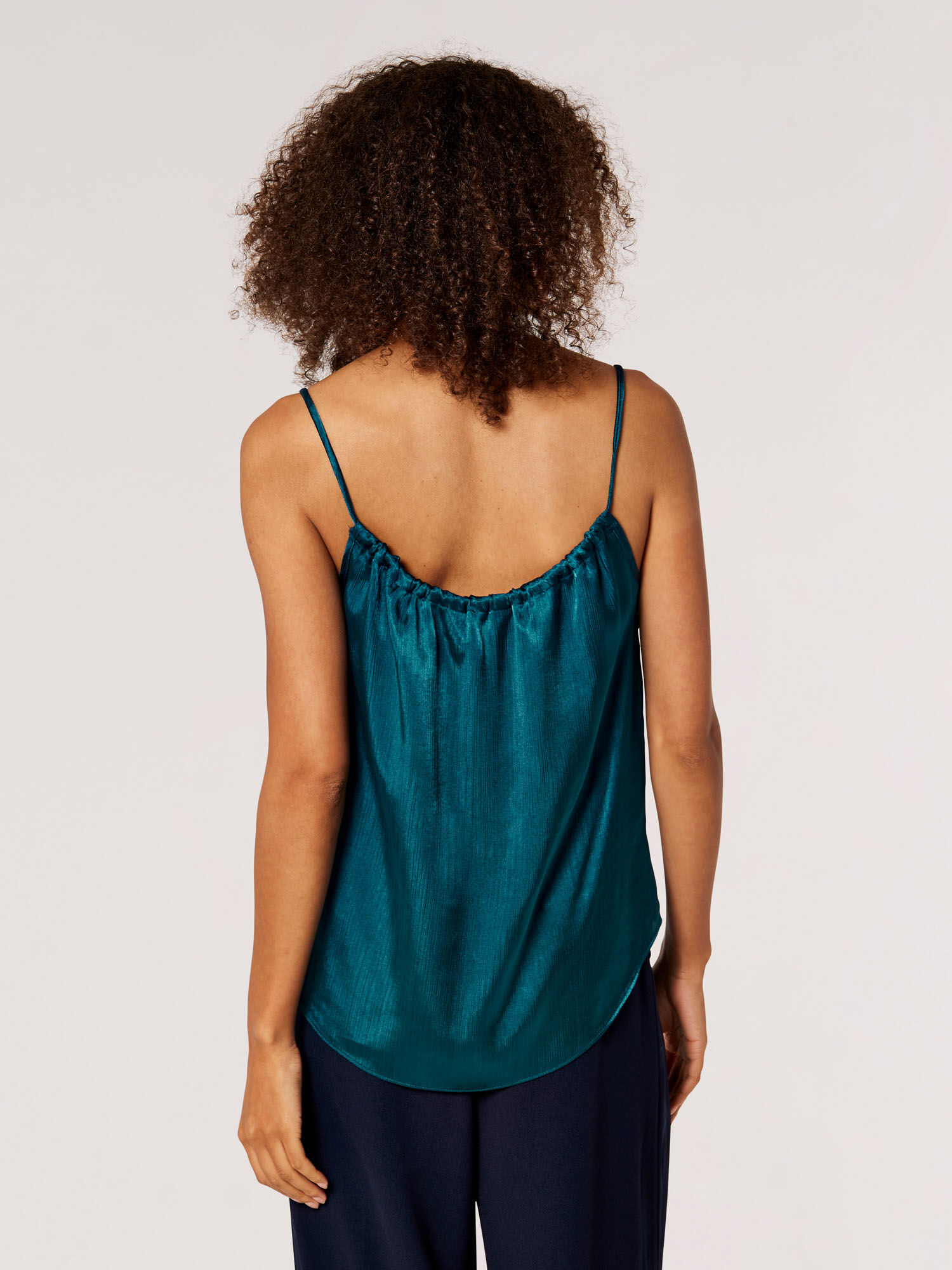 Textured Satin Camisole Top Apricot Clothing
