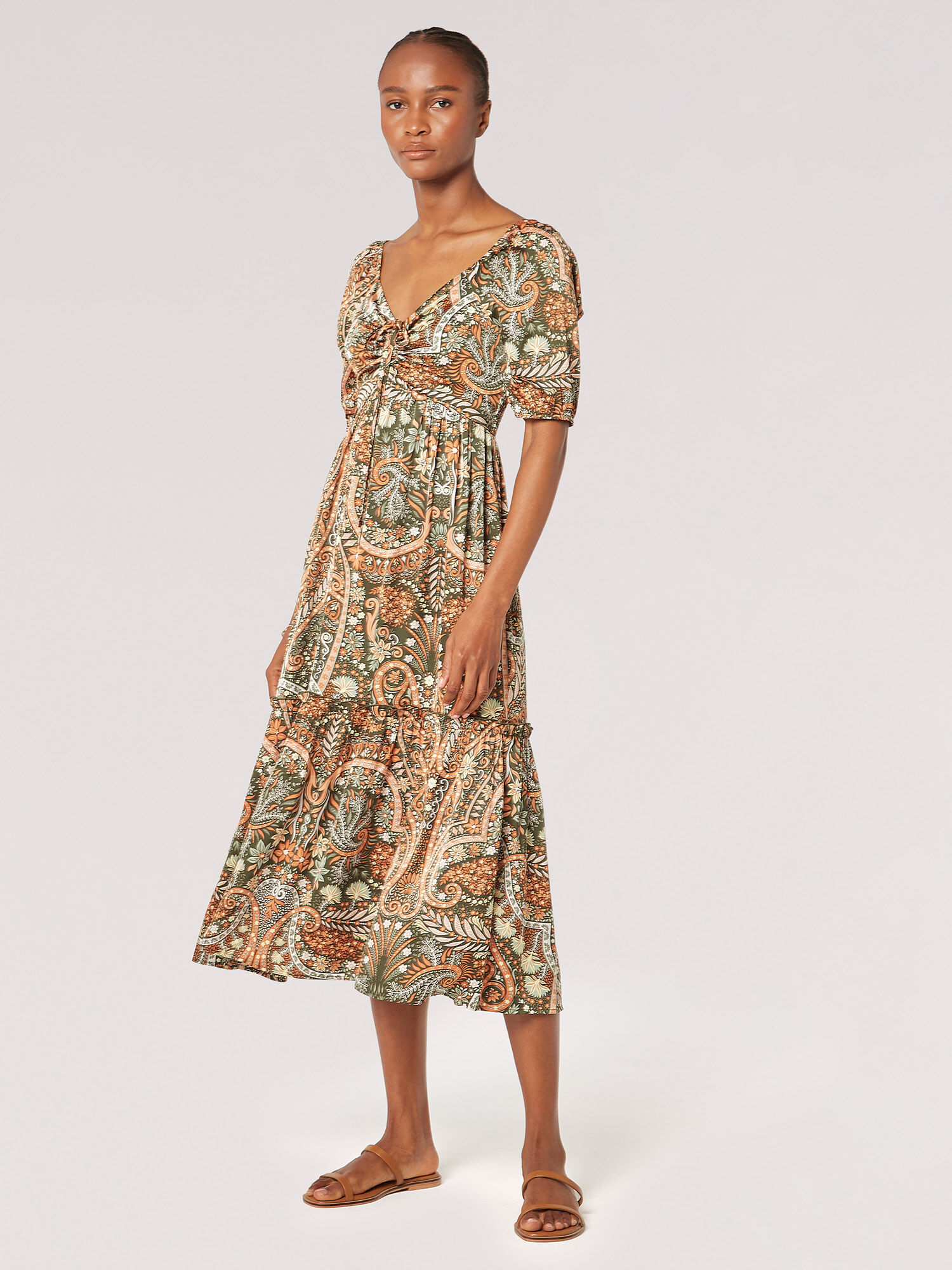 Satin floral dress sale