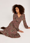 Paisley Midi Dress, Burgundy, large