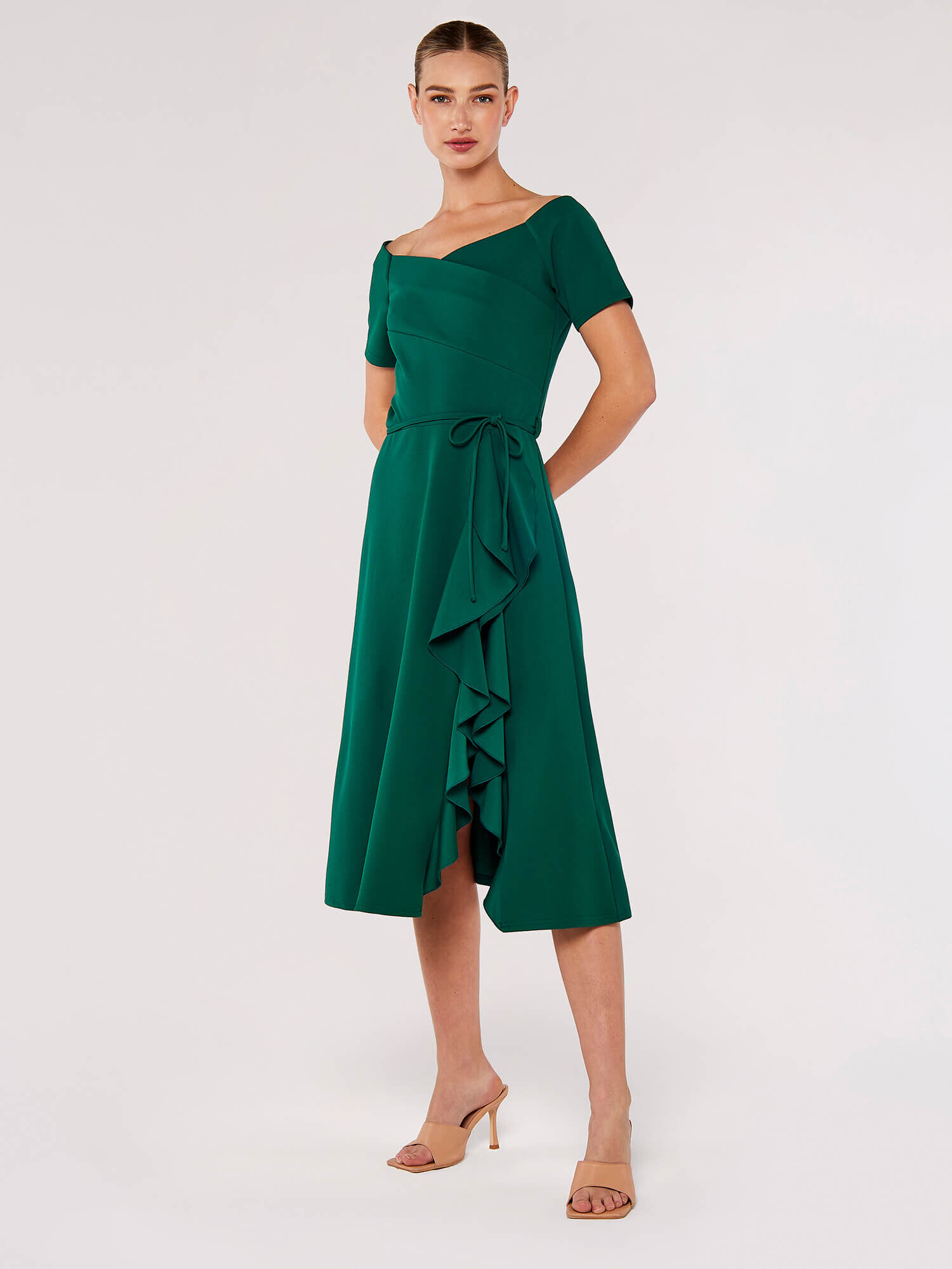 Bardot frill midi dress top