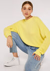 Fuzzy Crop Jumper, Yellow, large