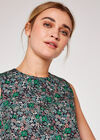Retro DitsyTrapeze Dress, Navy, large