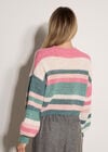 Soft Stripe Knit Cropped Jumper, Pink, large
