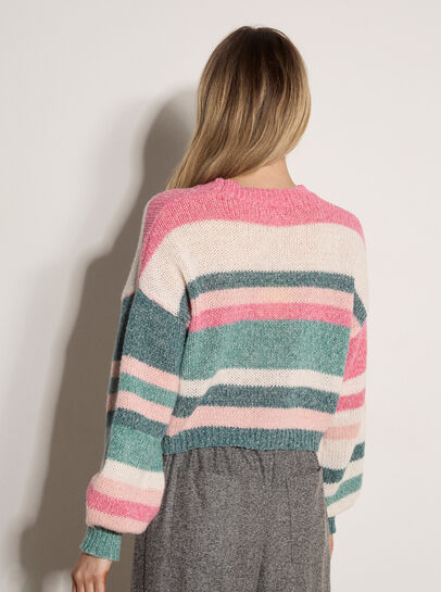 Soft Stripe Knit Cropped Jumper