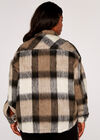 Curve Soft Check Shacket, Stone, large