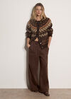Wide-Leg Jersey Joggers, Brown, large