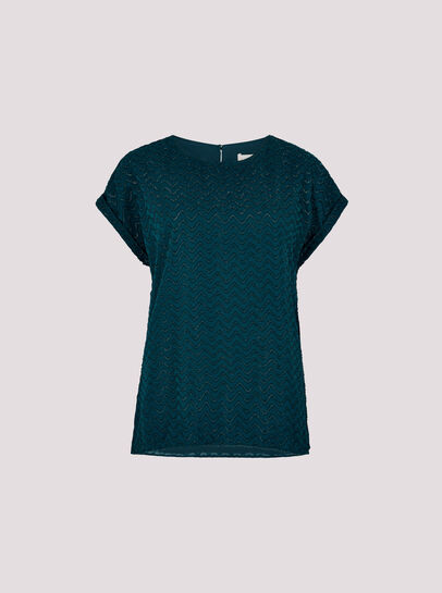 Shimmer Chevron Chiffon Top