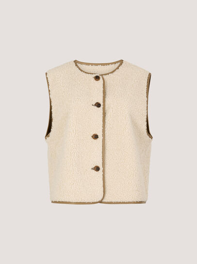 Reversible Borg Suede Gilet