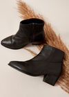 Black Ankle Leather Boot, Black, large