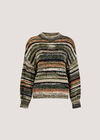 Space Dye Stripe Fluffy Jumper, Green, large