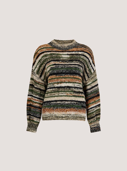 Space Dye Stripe Fluffy Jumper