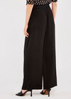  Wide Leg Tie Waist Trousers, Black, large