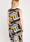 Navy Stripe Mesh Vest Top, Navy, large