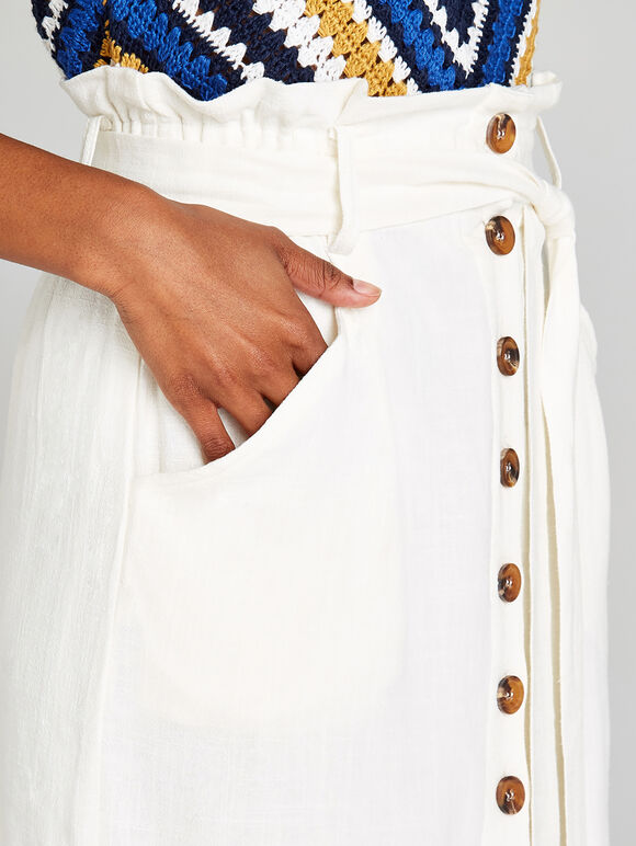 Button Down Skirt, Cream, large