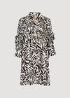 Zebra Oversized Tiered Mini Dress, Black, large