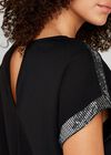 Black Metallic Hem Detail Dress, Black, large