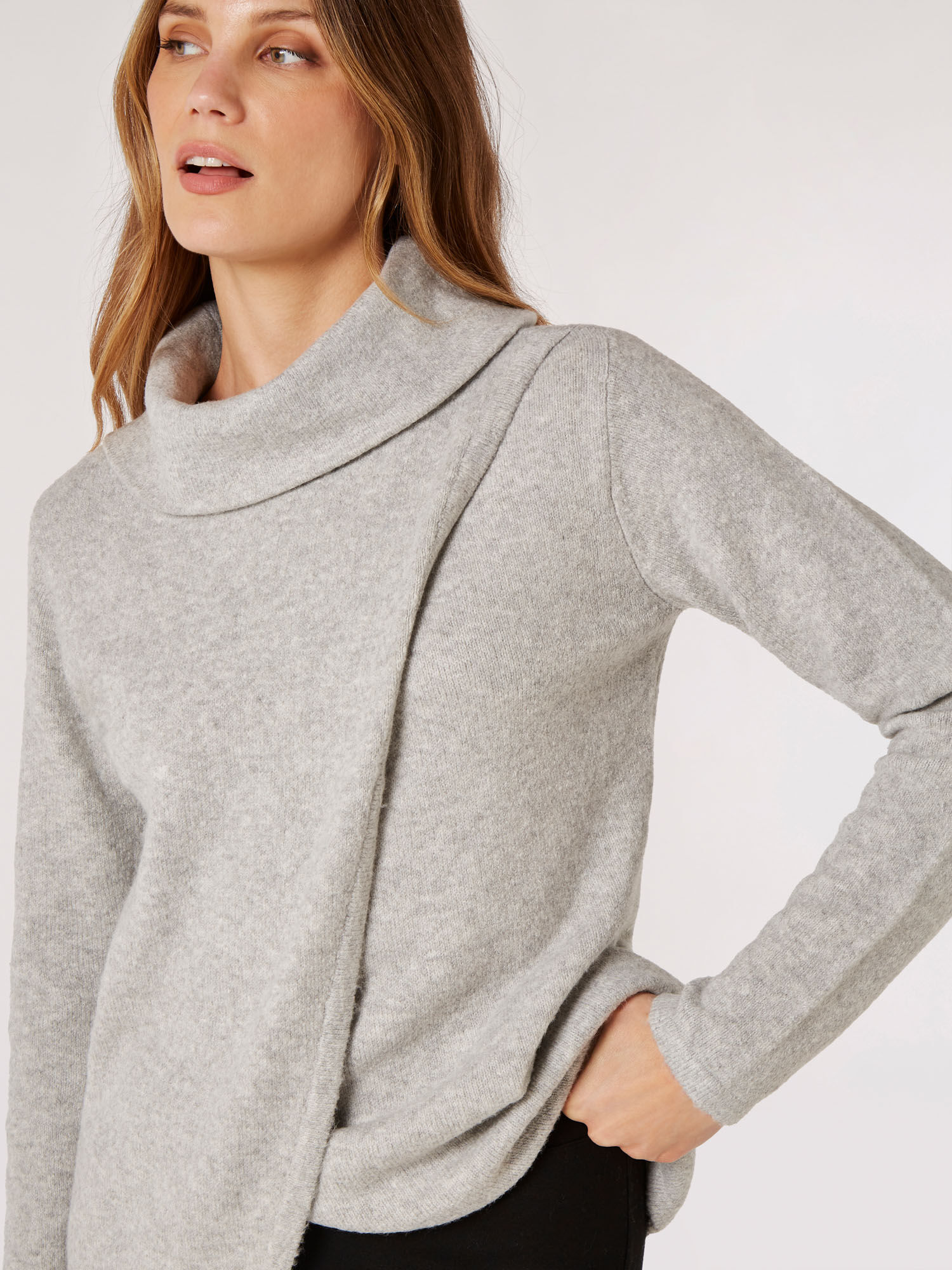 Roll Neck Wrap Jumper