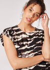 Zebra Print Rolled Sleeve T-Shirt, Black, large