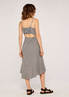 Gingham Flounce Dress, Black, large