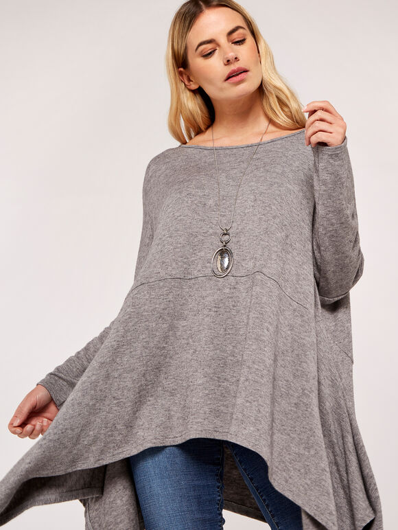 Extreme Hankyhem Long Sleeve Top, Grey, large