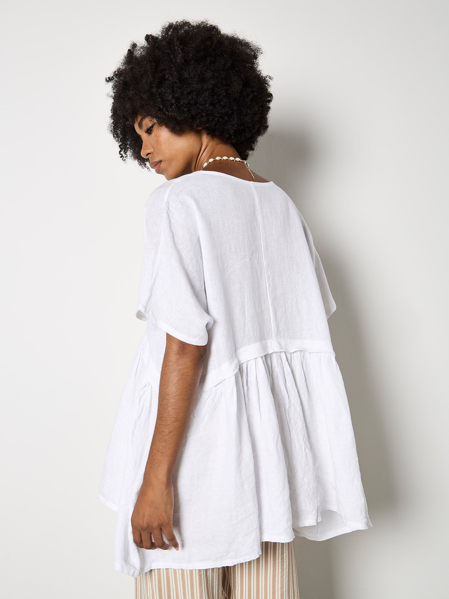 Oversized Pure Linen Tunic | Apricot Clothing