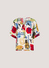 Colourful Sketch Print Top, Cream, large