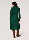 Geometric Shirt Midi Dress, Green, large