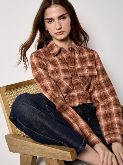 Soft Check Cropped Shirt