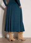 Brushed Twill A-Line Midi Skirt, Teal, large