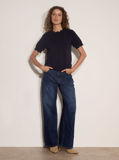 Scallop Knitted T-Shirt