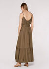 Twill Cami Maxi Dress, Khaki, large