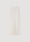 Lace Detail Front Split Wrap Trousers, Cream, large