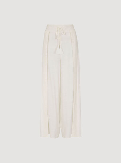 Lace Detail Front Split Wrap Trousers
