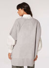 Oversized Poncho Jumper, Grey, large