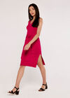 V-Neck Bodycon Knit Dress, Fuchsia, large
