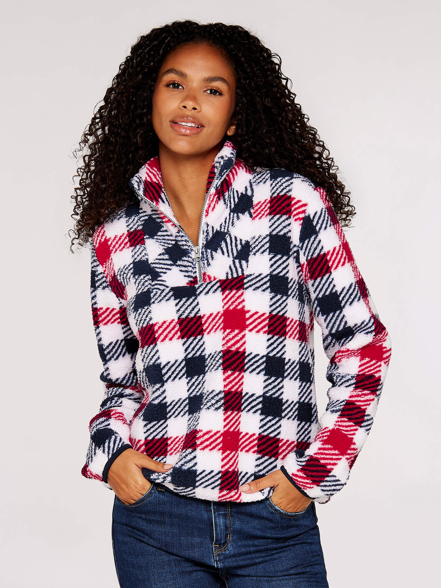 Red fleece jumper online