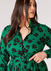 Curve Floral Hanky Hem Midi Dress, Green, large