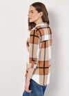 Lightweight Sherpa Lined Check Shacket, Rust, large