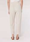 Linen Blend Cropped Trousers, Stone, large