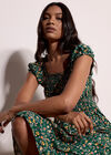 Garden Floral Milkmaid Midi Dress, Green, large