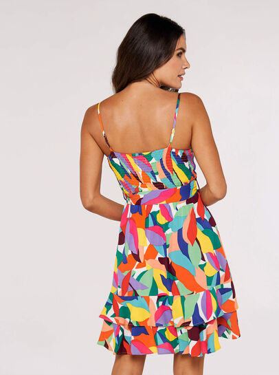 Colourblock Leaf Mini Dress
